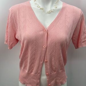 Grace Karin Pink Short Sleeve Cardigan